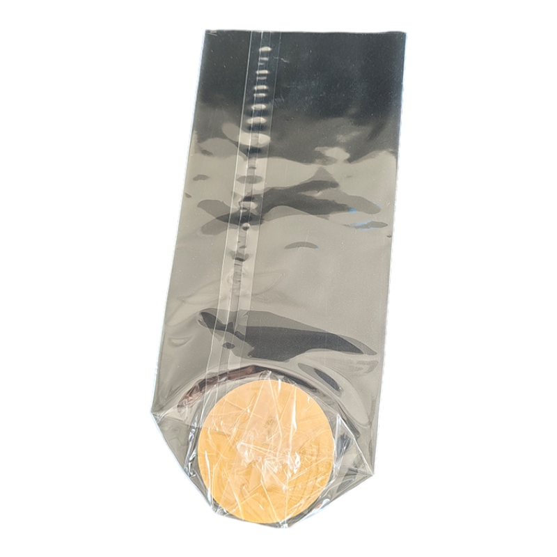 Clear Cellophane Round Bottom BOPP Plastic Bag Transparent Cylinder Plastic Bag with Cardboard